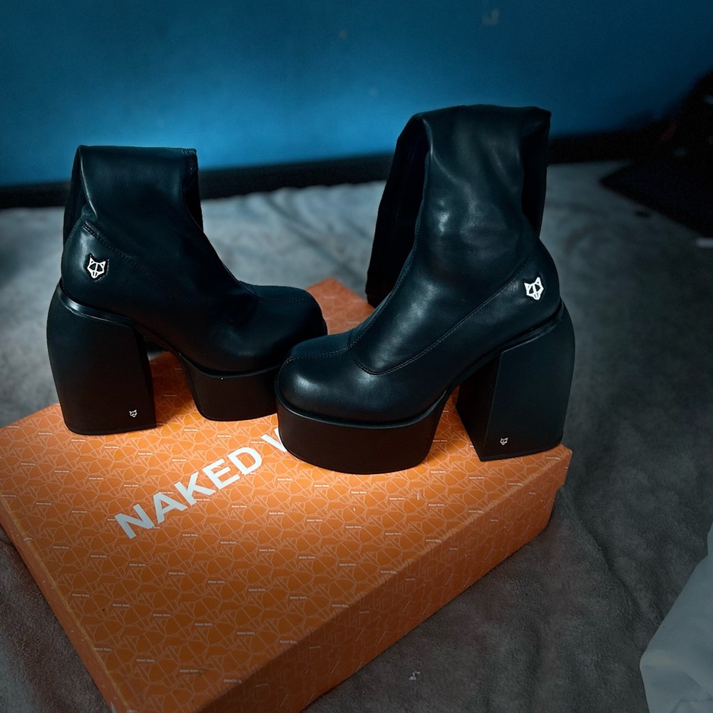 Naked Wolfe Black Chunky Platform Shoes